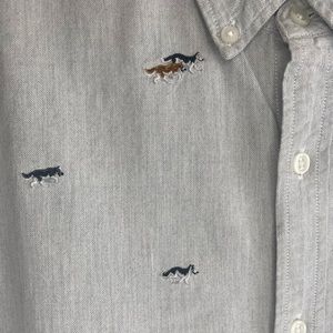 J.Crew Cotton Oxford Dog Pattern Grey Slim M